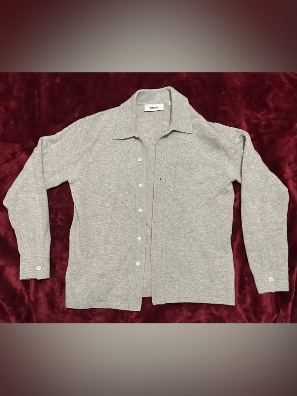 Buck Mason Beige Knit Casual Button-Down Shirt